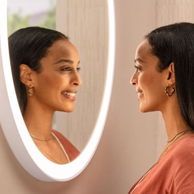 Hansgrohe Xarita Lite S lustro 90x90 cm okrągłe z oświetleniem biały 54967700