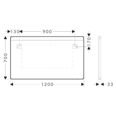 Hansgrohe Xarita Lite Q lustro 120x70 cm prostokątne z oświetleniem czarny mat 54973670