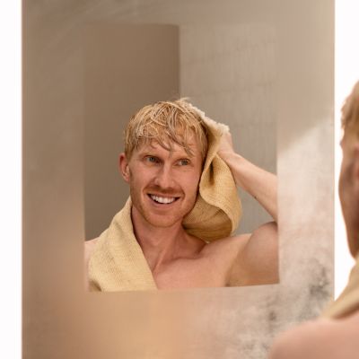 Hansgrohe Xarita Lite Q lustro 100x70 cm prostokątne z oświetleniem czarny mat 54977670