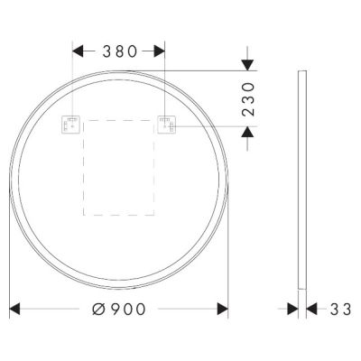 Hansgrohe Xarita Lite S lustro 90x90 cm okrągłe z oświetleniem biały 54980700
