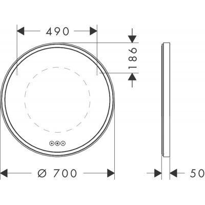 Hansgrohe Xarita S lustro z oświetleniem LED 70 cm sensor dotykowy biały mat 54982700