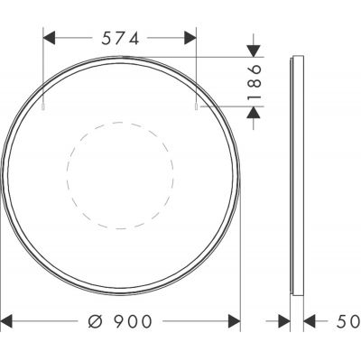Hansgrohe Xarita S lustro z oświetleniem LED 90 cm czujnik podczerwieni biały mat 54990700
