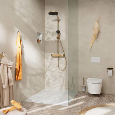 Hansgrohe Pulsify S ShowerTablet Select zestaw prysznicowy ścienny termostatyczny brąz szczotkowany 24220140