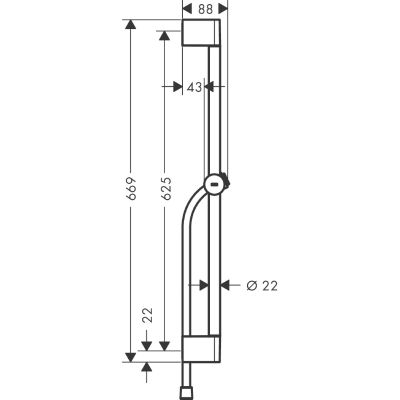 Hansgrohe Unica Pulsify S drążek prysznicowy 65 cm czarny mat 24400670