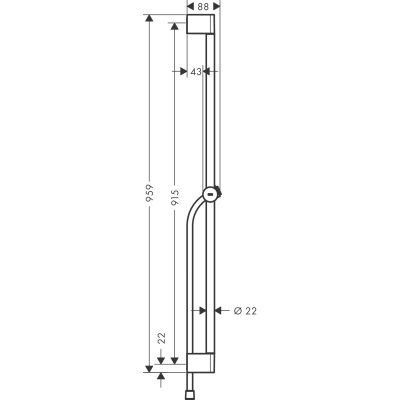 Hansgrohe Unica drążek prysznicowy 90 cm z wężem prysznicowym czarny chrom szczotkowany 24401340