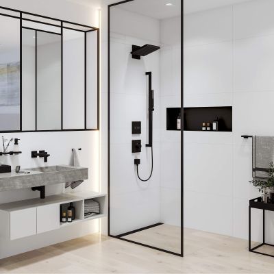 Hansgrohe Unica drążek prysznicowy 90 cm z wężem czarny mat 24403670