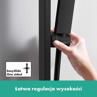Hansgrohe Unica drążek prysznicowy 90 cm z wężem czarny mat 24403670