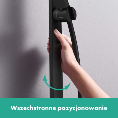Hansgrohe Unica drążek prysznicowy 90 cm z wężem czarny mat 24403670