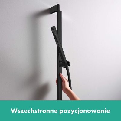 Hansgrohe Unica drążek prysznicowy 90 cm z wężem czarny mat 24405670
