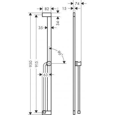 Hansgrohe Unica drążek prysznicowy 90 cm z wężem biały mat 24405700