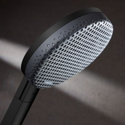 Hansgrohe Raindance Alive Q EcoSmart zestaw prysznicowy ścienny termostatyczny z deszczownicą czarny 24591670