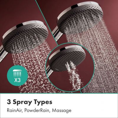 Hansgrohe Raindance Alive S Puro zestaw prysznicowy ścienny termostatyczny z deszczownicą chrom 24592000