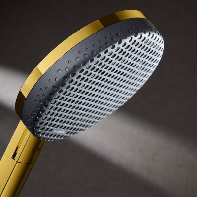 Hansgrohe Raindance Alive S Puro zestaw prysznicowy ścienny termostatyczny z deszczownicą złoty optyczny polerowany 24592990