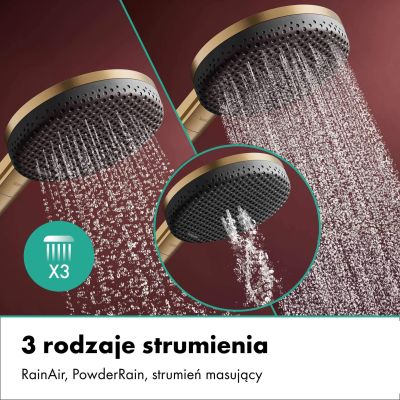 Hansgrohe Raindance Alive Q zestaw prysznicowy podtynkowy termostatyczny z deszczownicą brąz szczotkowany 24620140