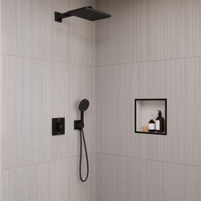 Hansgrohe Raindance Alive Q zestaw prysznicowy podtynkowy termostatyczny z deszczownicą czarny 24620670
