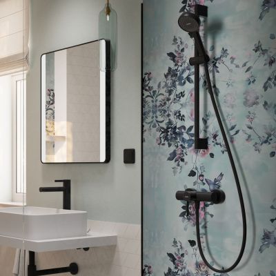 Hansgrohe Activera S zestaw prysznicowy ścienny czarny 28041670