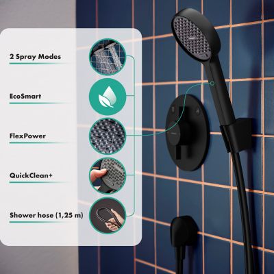 Hansgrohe Activera Select S zestaw prysznicowy ścienny czarny 28052670