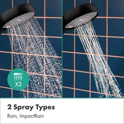 Hansgrohe Activera S zestaw prysznicowy ścienny termostatyczny z deszczownicą czarny 28078670