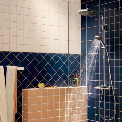 Hansgrohe Activera S zestaw prysznicowy ścienny termostatyczny z deszczownicą chrom 28083000