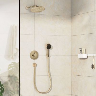 Hansgrohe Crometta zestaw prysznicowy podtynkowy z deszczownicą złoty  szczotkowany 88002392