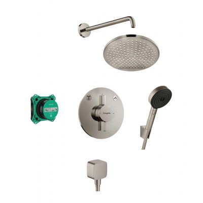 Hansgrohe Crometta DuoTurn zestaw prysznicowy podtynkowy z deszczownicą nikiel szczotkowany  88003994