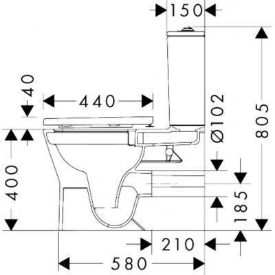Hansgrohe EluPura Original Q kompakt WC + deska sedesowa biały 60206450
