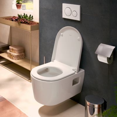 Hansgrohe EluPura Original S zestaw miska z deską wisząca bez kołnierza biały połysk 60207450