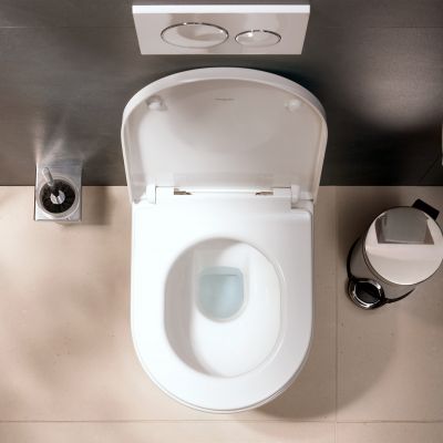Hansgrohe EluPura Original S zestaw miska z deską wisząca bez kołnierza biały połysk 60207450