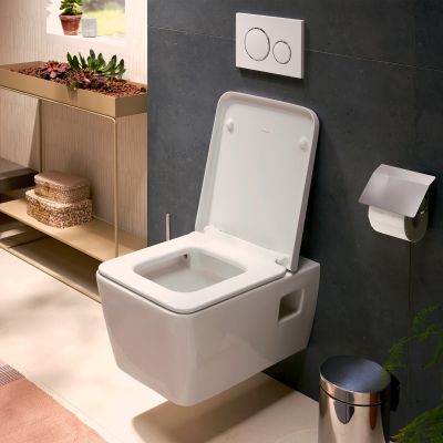Hansgrohe EluPura Original Q zestaw miska z deską wisząca bez kołnierza biały połysk 60208450