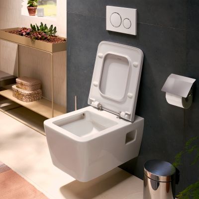Hansgrohe EluPura Original Q zestaw miska z deską wisząca bez kołnierza biały połysk 60208450