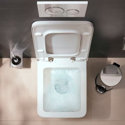 Hansgrohe EluPura Original Q zestaw miska z deską wisząca bez kołnierza biały połysk 60208450