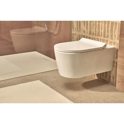 EluPura S miska wisząca WC bezkołnierzowa AquaHelix Flush SmartClean z deską WC wolnoopadającą biały 61115450