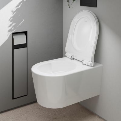 EluPura S miska wisząca WC bezkołnierzowa AquaHelix Flush SmartClean z deską WC wolnoopadającą biały 61115450