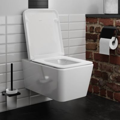 Hansgrohe EluPura Q miska wisząca WC bezkołnierzowa AquaFall Flush SmartClean z deską WC wolnoopadającą biały 61117450