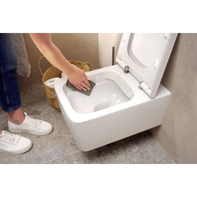 Hansgrohe EluPura Q miska wisząca WC bezkołnierzowa AquaFall Flush HygieneEffect z deską sedesową wolnoopadającą biały 62023450