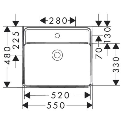 Hansgrohe Xanuia Q umywalka 55x48 cm prostokątna ścienna biała 60236450