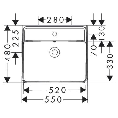 Hansgrohe Xanuia Q umywalka 55x48 cm prostokątna ścienna-nablatowa biała 60238450