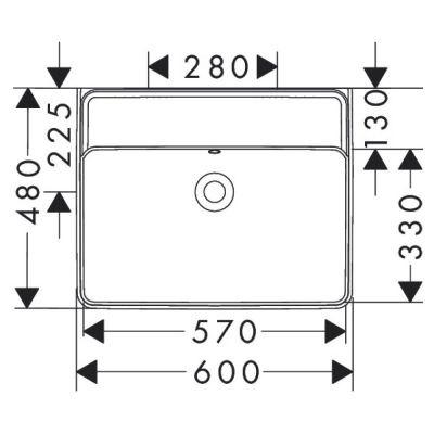 Hansgrohe Xanuia Q umywalka 60x48 cm prostokątna ścienna biała 60240450