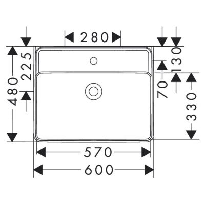 Hansgrohe Xanuia Q umywalka 60x48 cm prostokątna ścienna biała 60241450