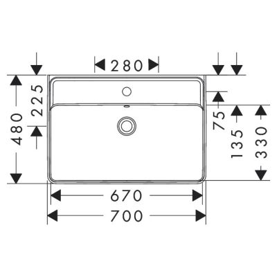 Hansgrohe Xanuia Q umywalka 70x48 cm prostokątna ścienna-nablatowa biała 60248450