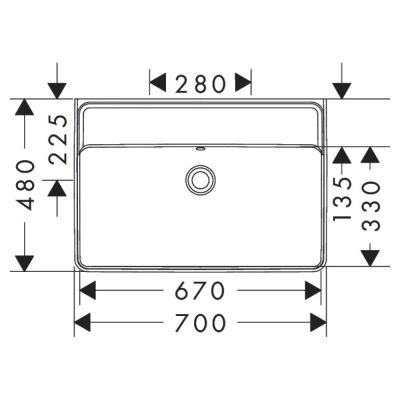 Hansgrohe Xanuia Q umywalka 70x48 cm prostokątna ścienna-nablatowa biała 60249450