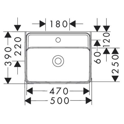 Hansgrohe Xanuia Q umywalka 50x39 cm prostokątna ścienna biała 61144450