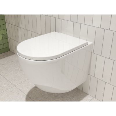 Hagser Beno miska WC wisząca Rimless z deską wolnoopadającą biała HGR20000042
