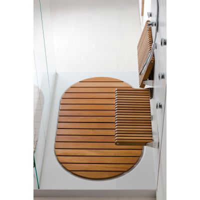 Hoesch siedzisko prysznicowe 70x36 cm ławeczka składana drewniana Doussie 27768.700