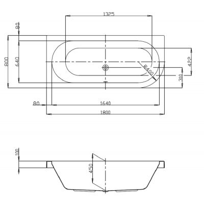 Hoesch Happy D. wanna narożna 180x80 cm do zabudowy lewa biała 6484.010