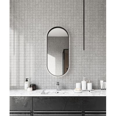 HoM Akasaka lustro 60x120 cm rama stalowa czarny oświetlenie zewnętrzne LED A-60x120-BLC50x4-ON