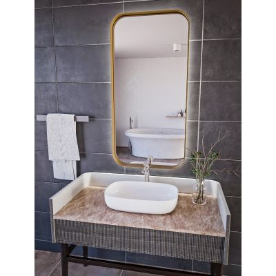 HoM Musum lustro 60x120 cm rama stalowa złoty M-60x120-GO50x4ON