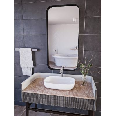 HoM Musum lustro 60x120 cm rama stalowa biały M-60x120-W50x4