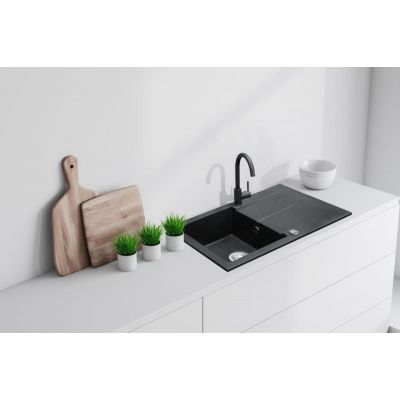 iceBerg San zlewozmywak z baterią czarny/czarny ZZB1411BB