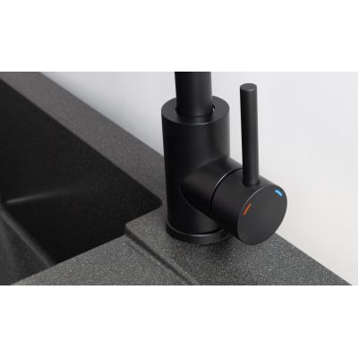 iceBerg San zlewozmywak z baterią czarny/czarny ZZB1411BB